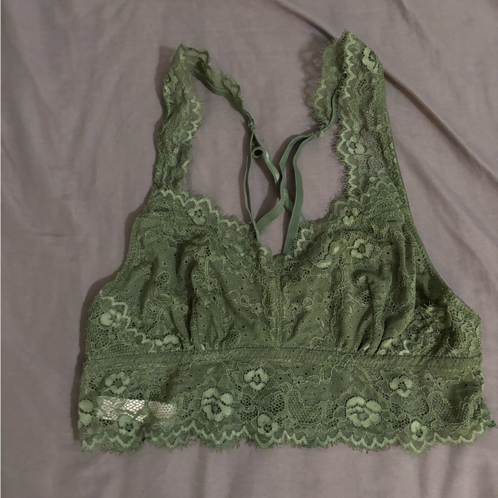 Lace Bralette in Olive Green